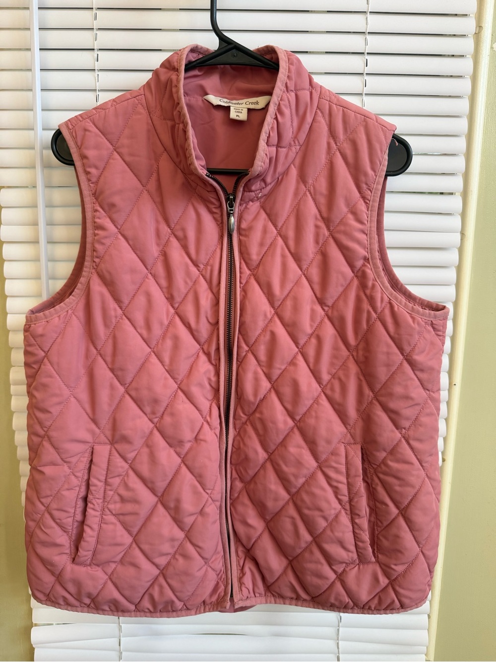 Coldwater Creek Quilted Rose Pink Vest. Size PL